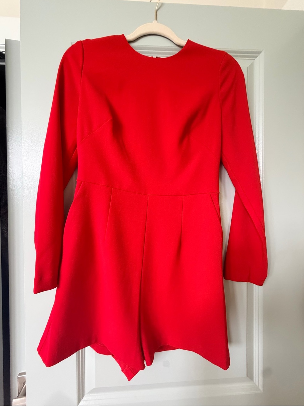 Express Red Long-Sleeve Romper